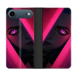 Housse cuir portefeuille Pour Iphone 17 Air Arcane Jinx Rose