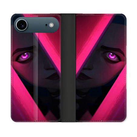 Housse cuir portefeuille Pour Iphone 17 Air Arcane Jinx Rose