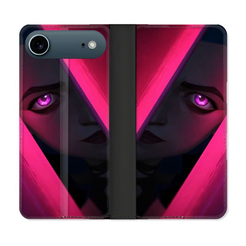 Housse cuir portefeuille Pour Iphone 17 Air Arcane Jinx Rose