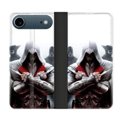 Housse cuir portefeuille Pour Iphone 17 Air Assassin Creed Mask