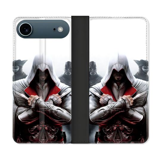 Housse cuir portefeuille Pour Iphone 17 Air Assassin Creed Mask