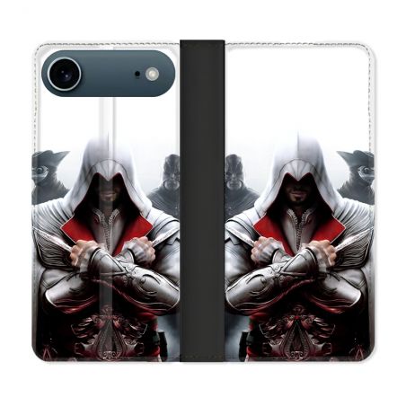 Housse cuir portefeuille Pour Iphone 17 Air Assassin Creed Mask