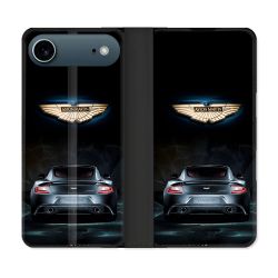 Housse cuir portefeuille Pour Iphone 17 Air Aston Martin