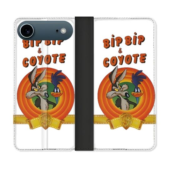 Housse cuir portefeuille Pour Iphone 17 Air Bip Bip Coyote