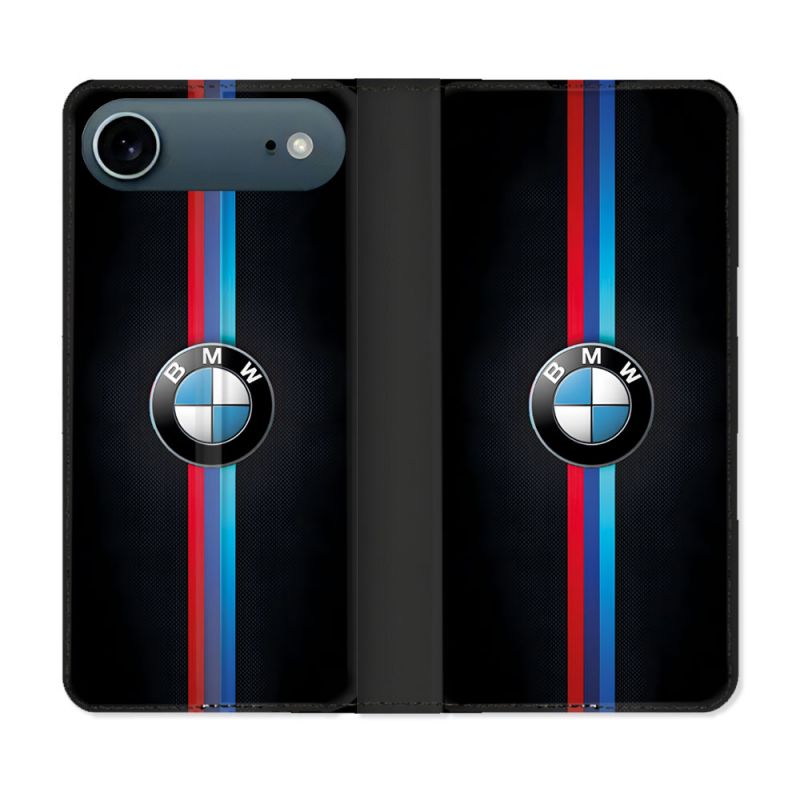 Housse cuir portefeuille Pour Iphone 17 Air BMW Logo