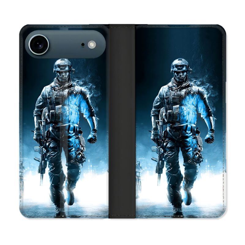 Housse cuir portefeuille Pour Iphone 17 Air Call Of Duty Guerrier