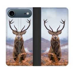 Housse cuir portefeuille Pour Iphone 17 Air Chasse Chevreuil Montagne