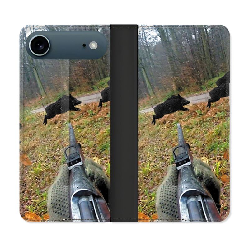 Housse cuir portefeuille Pour Iphone 17 Air Chasse Vision Tir