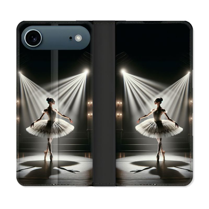 Housse cuir portefeuille Pour Iphone 17 Air Danseuse Lumière