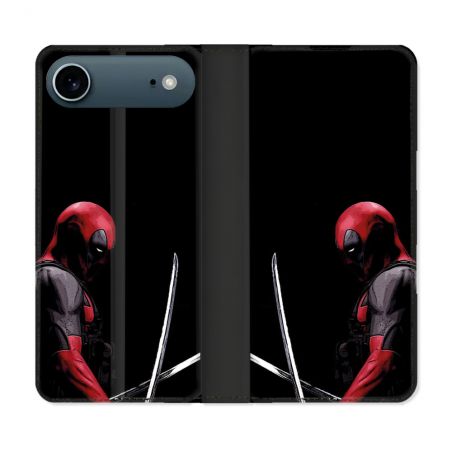 Housse cuir portefeuille Pour Iphone 17 Air Deadpool Epee