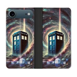 Housse cuir portefeuille Pour Iphone 17 Air Dr Who Tardis Univers