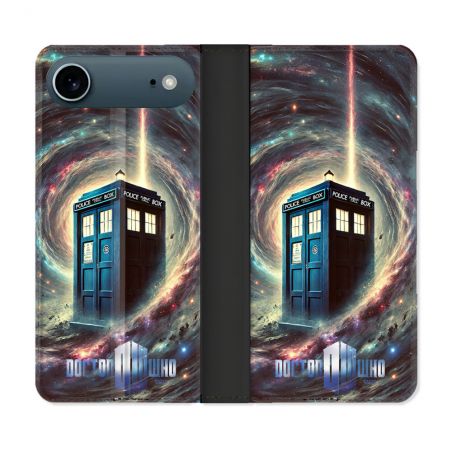 Housse cuir portefeuille Pour Iphone 17 Air Dr Who Tardis Univers