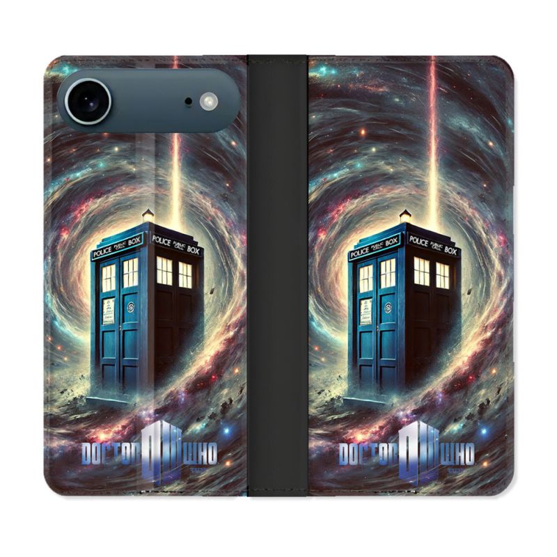 Housse cuir portefeuille Pour Iphone 17 Air Dr Who Tardis Univers