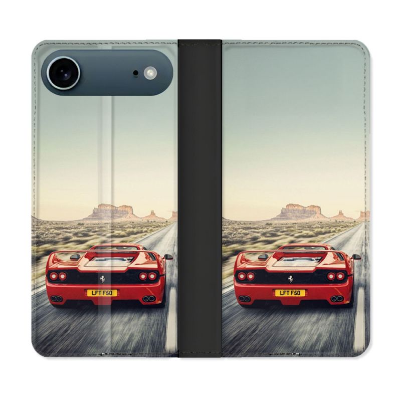 Housse cuir portefeuille Pour Iphone 17 Air Ferrari F50