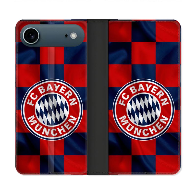 Housse cuir portefeuille Pour Iphone 17 Air Foot Bayern Munich Carreaux