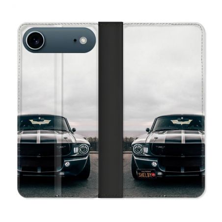 Housse cuir portefeuille Pour Iphone 17 Air Ford Mustang GT500 Vintage