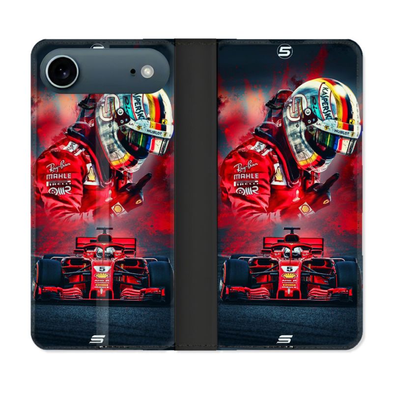 Housse cuir portefeuille Pour Iphone 17 Air Formule 1 F1 Ferrari
