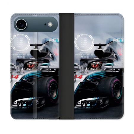 Housse cuir portefeuille Pour Iphone 17 Air Formule 1 F1 Mercedes Petronas