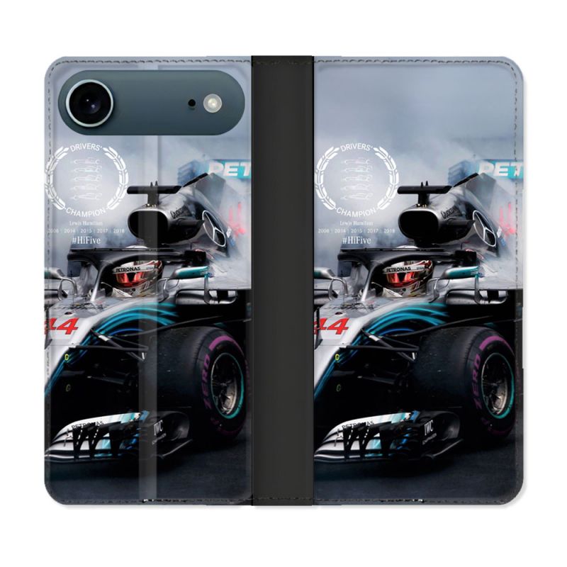 Housse cuir portefeuille Pour Iphone 17 Air Formule 1 F1 Mercedes Petronas
