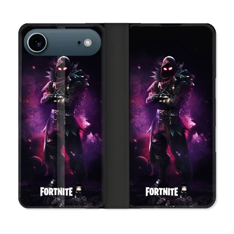 Housse cuir portefeuille Pour Iphone 17 Air Fortnite Raven