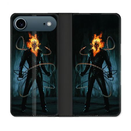 Housse cuir portefeuille Pour Iphone 17 Air Ghost Rider