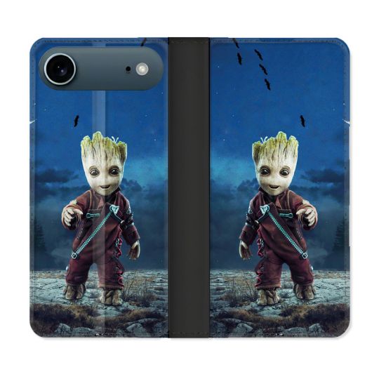 Housse cuir portefeuille Pour Iphone 17 Air Groot Bleu