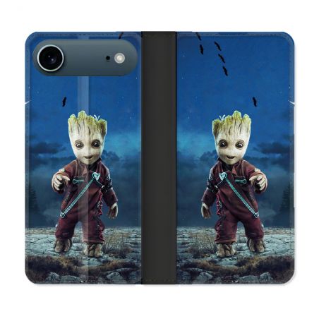 Housse cuir portefeuille Pour Iphone 17 Air Groot Bleu