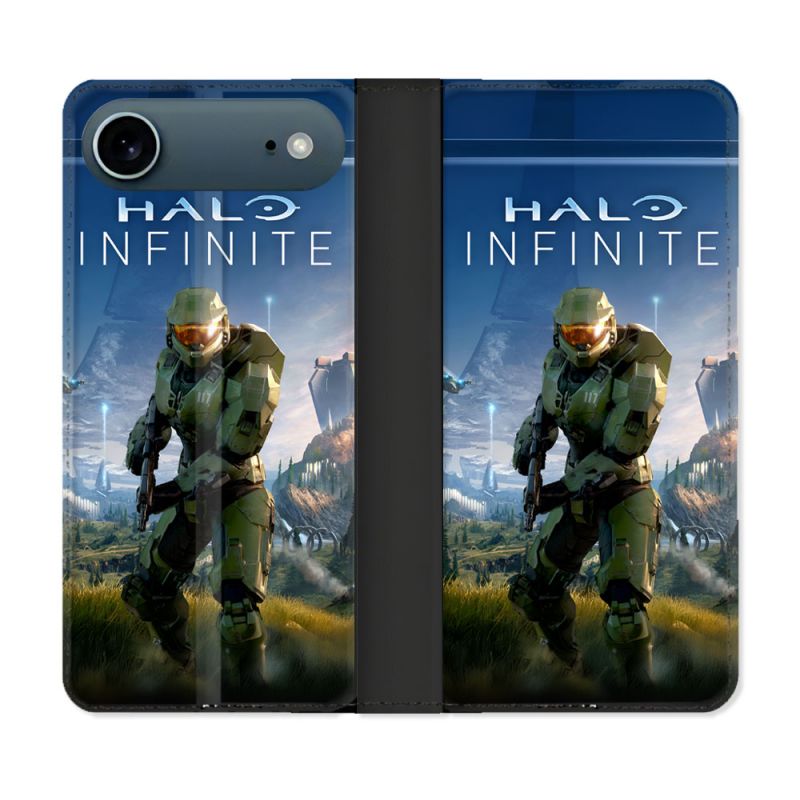 Housse cuir portefeuille Pour Iphone 17 Air Halo