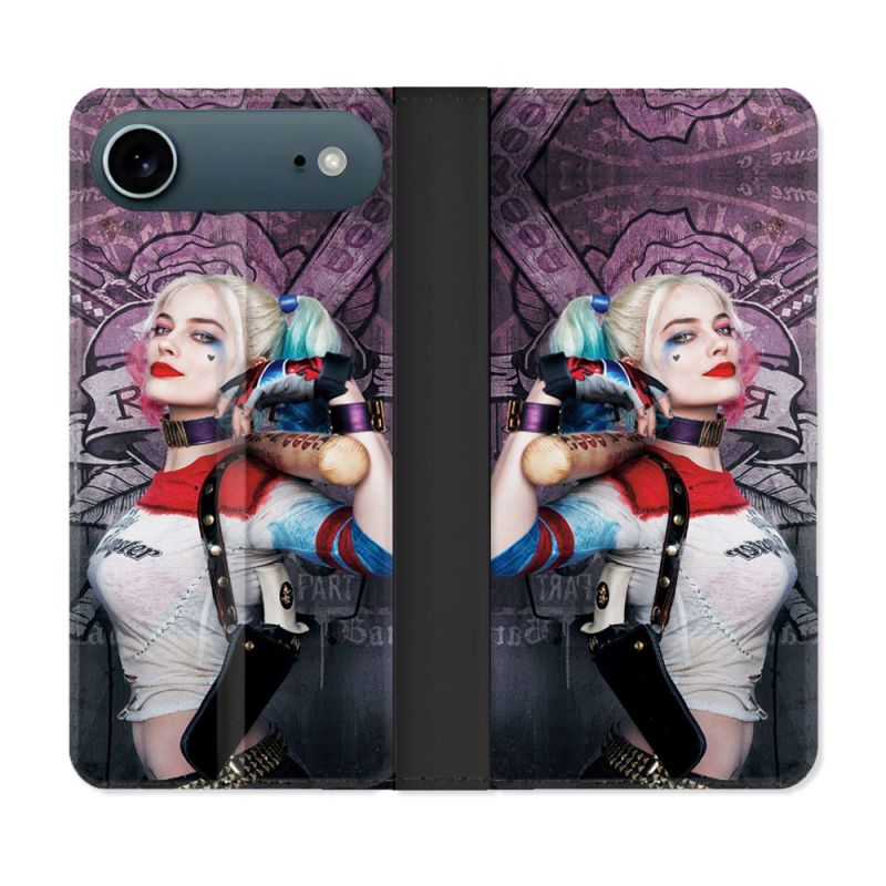 Housse cuir portefeuille Pour Iphone 17 Air Harley Quinn Batte