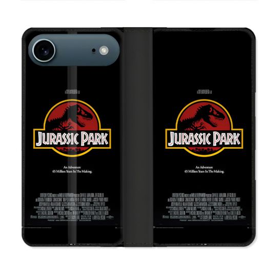 Housse cuir portefeuille Pour Iphone 17 Air Jurassic Park Affiche