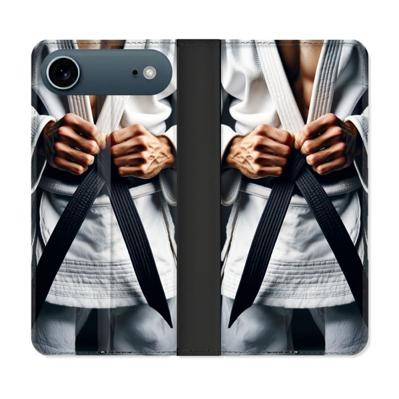 Housse cuir portefeuille Pour Iphone 17 Air Kimono Ceinture