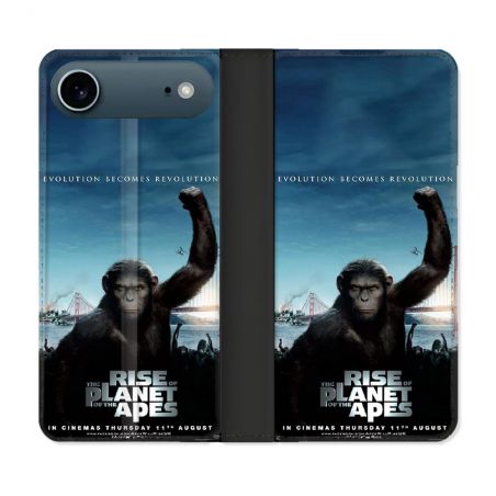 Housse cuir portefeuille Pour Iphone 17 Air La Planete Des Singes