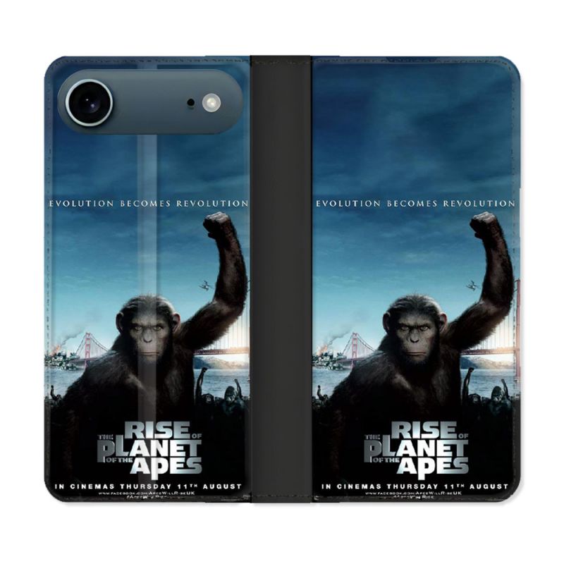 Housse cuir portefeuille Pour Iphone 17 Air La Planete Des Singes