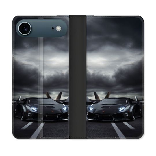 Housse cuir portefeuille Pour Iphone 17 Air Lamborghini Avion