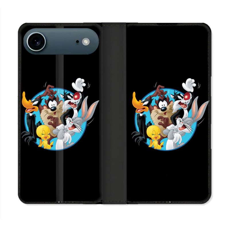 Housse cuir portefeuille Pour Iphone 17 Air Looney Tunes