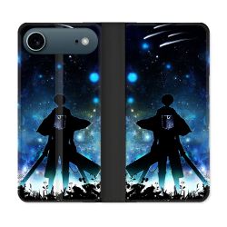 Housse cuir portefeuille Pour Iphone 17 Air Manga Attaque Titans Levi