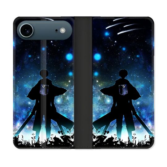 Housse cuir portefeuille Pour Iphone 17 Air Manga Attaque Titans Levi