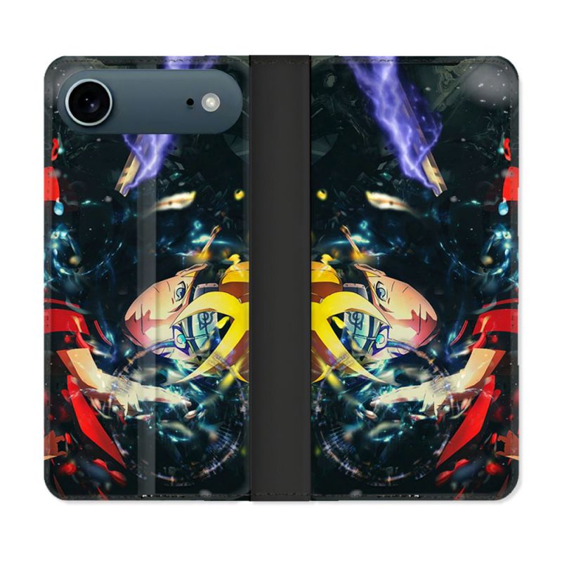 Housse cuir portefeuille Pour Iphone 17 Air Manga Boruto Eclair