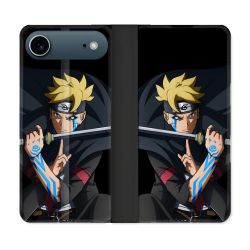 Housse cuir portefeuille Pour Iphone 17 Air Manga Boruto Tatouage