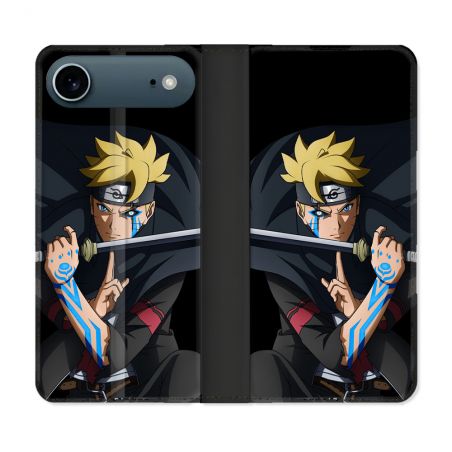 Housse cuir portefeuille Pour Iphone 17 Air Manga Boruto Tatouage