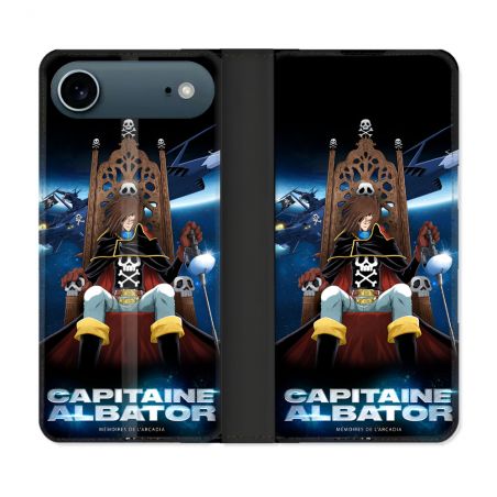 Housse cuir portefeuille Pour Iphone 17 Air Manga Capitaine Albator