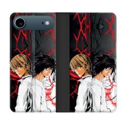 Housse cuir portefeuille Pour Iphone 17 Air Manga Death Note Duo