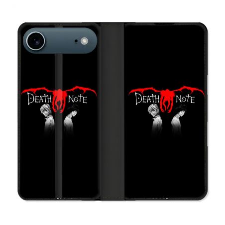 Housse cuir portefeuille Pour Iphone 17 Air Manga Death Note Noir