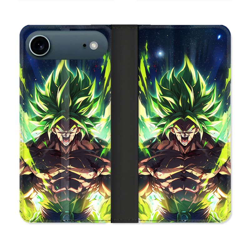 Housse cuir portefeuille Pour Iphone 17 Air Manga Dragon Ball Broly