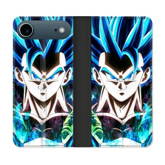 Housse cuir portefeuille Pour Iphone 17 Air Manga Dragon Ball Gogeta Visage