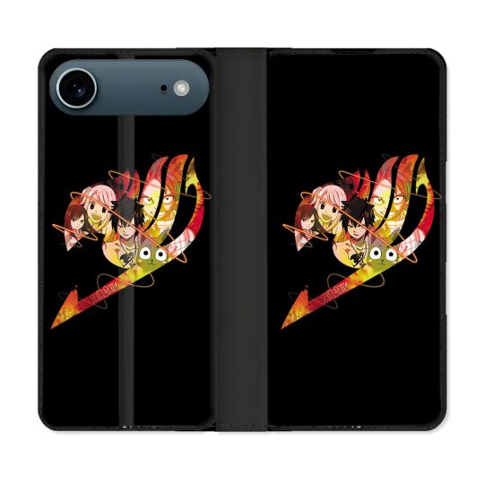 Housse cuir portefeuille Pour Iphone 17 Air Manga Fairy Tail Logo Noir