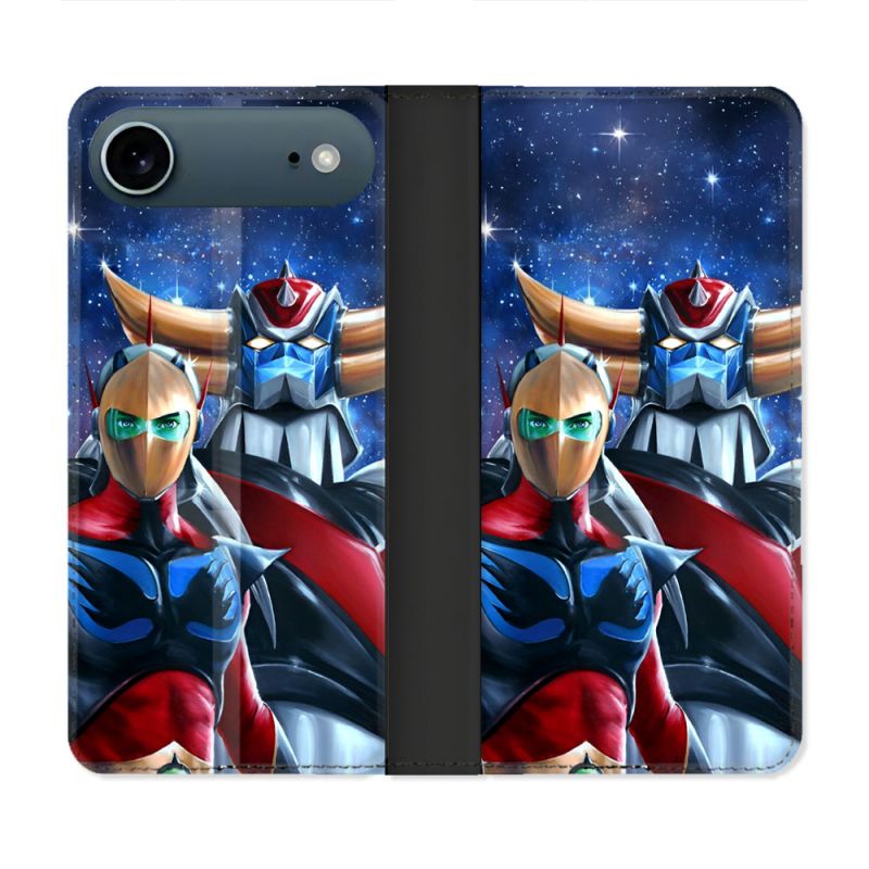 Housse cuir portefeuille Pour Iphone 17 Air Manga Goldorak