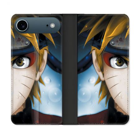 Housse cuir portefeuille Pour Iphone 17 Air Manga Naruto Blanc