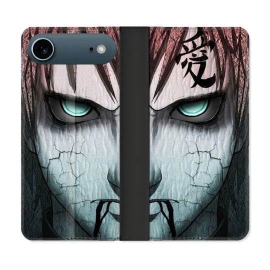 Housse cuir portefeuille Pour Iphone 17 Air Manga Naruto Gaara