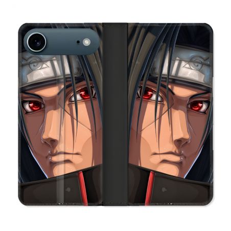 Housse cuir portefeuille Pour Iphone 17 Air Manga Naruto Itachi Visage